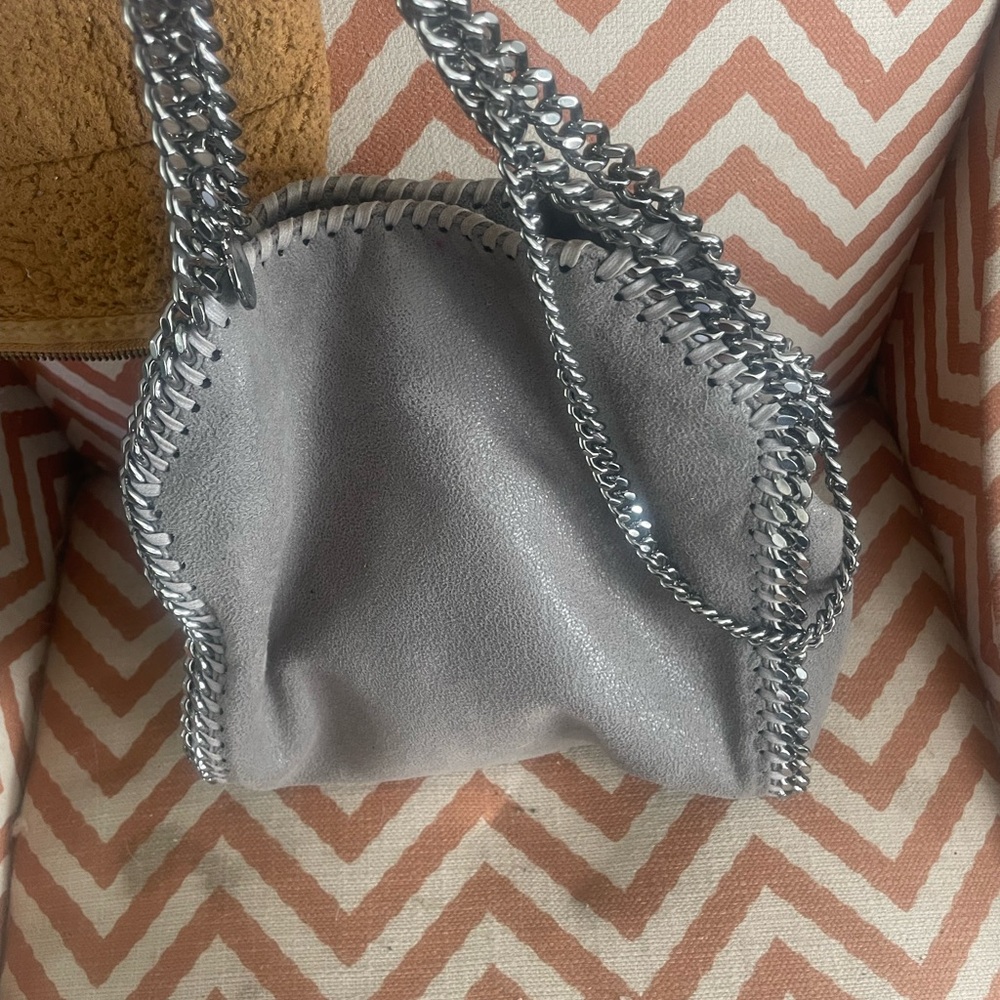 Stella McCartney Gray Shoulder Bag with Chain Detail